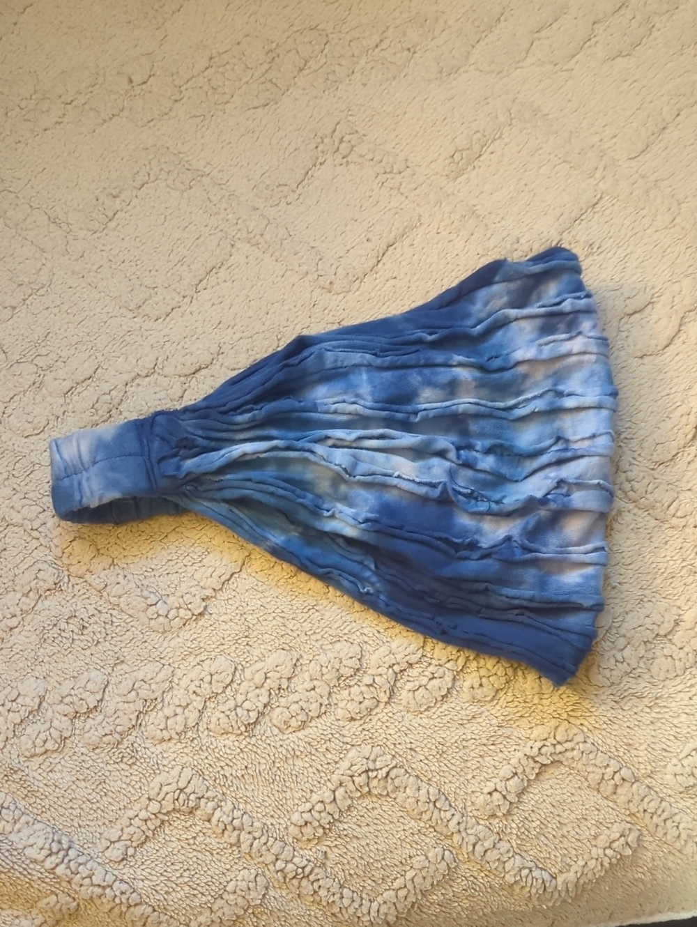 Earth Divas Blue Tie-Dye Pleated Headband
